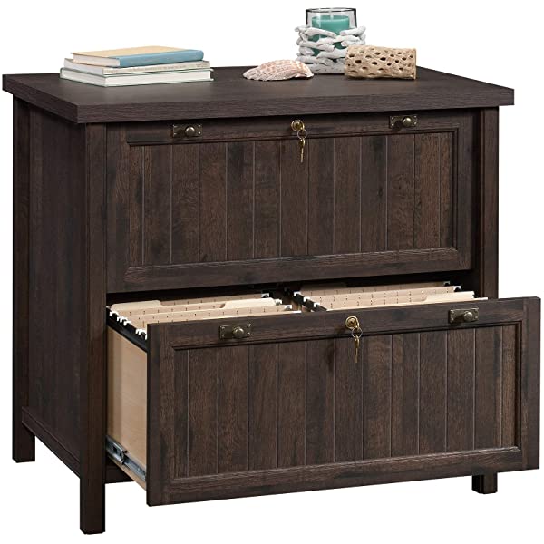 Sauder Costa Lateral File, Chalked Chestnut finish Chalked Chestnut Finish Lateral File