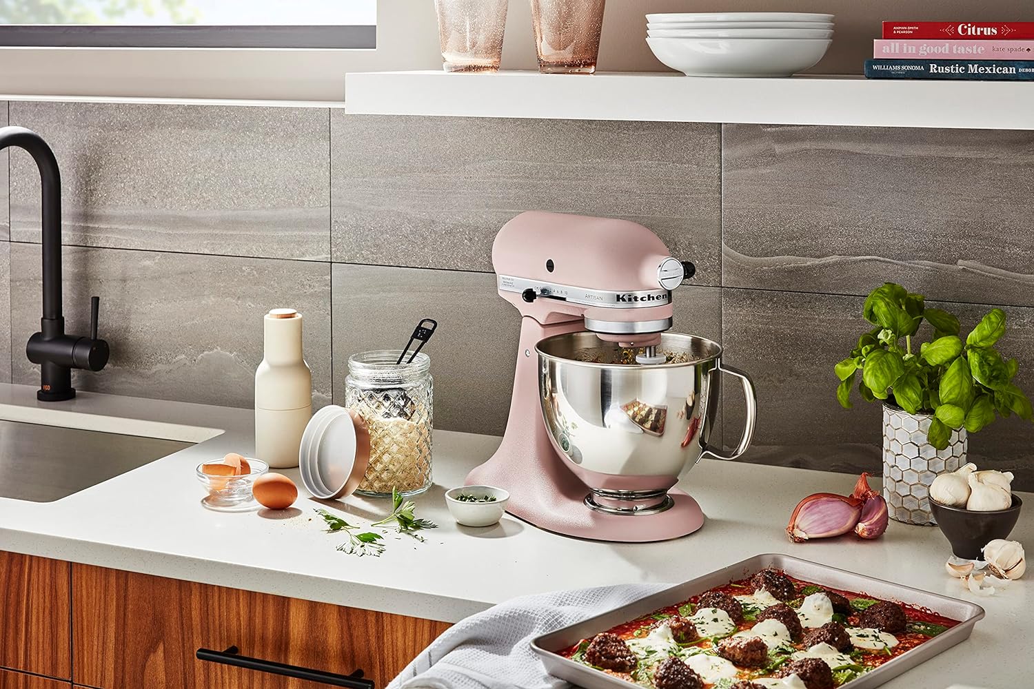KitchenAid Artisan Series 5-Quart Tilt-Head Stand Mixer - KSM150PS, Milkshake