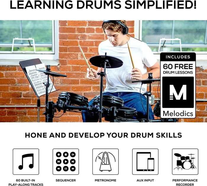 Alesis Drums Nitro Mesh Kit Bundle – Complete Electric Drum Set