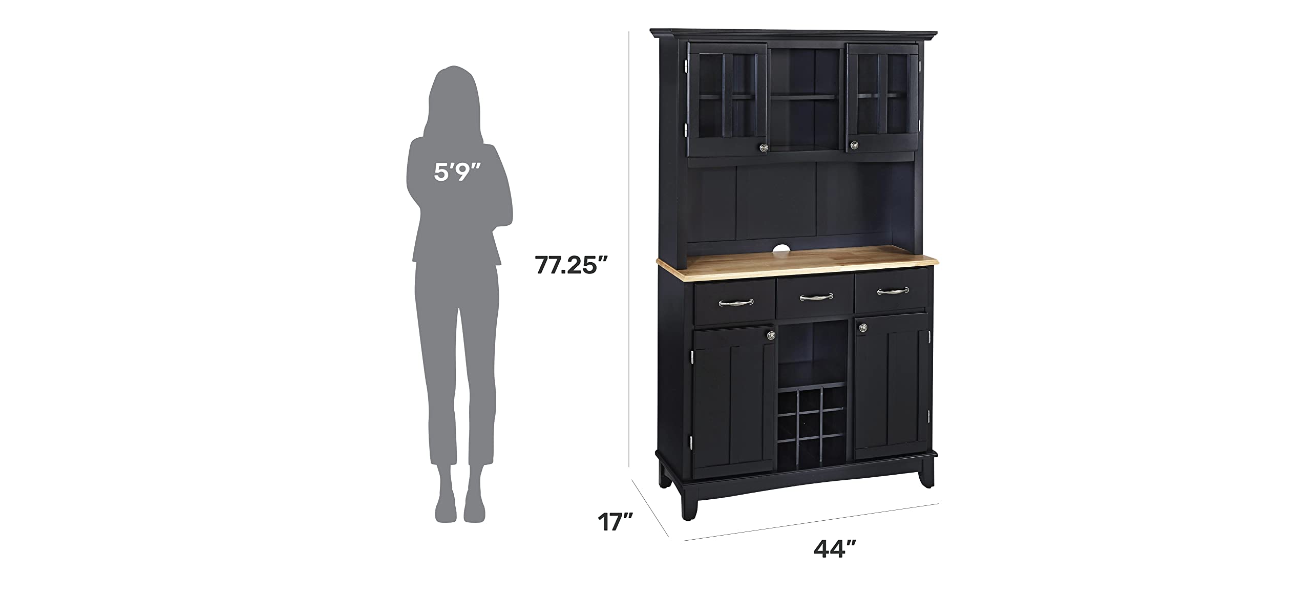【Furniture】Server sideboards - Buffets - Credenzas, Hutch, Black