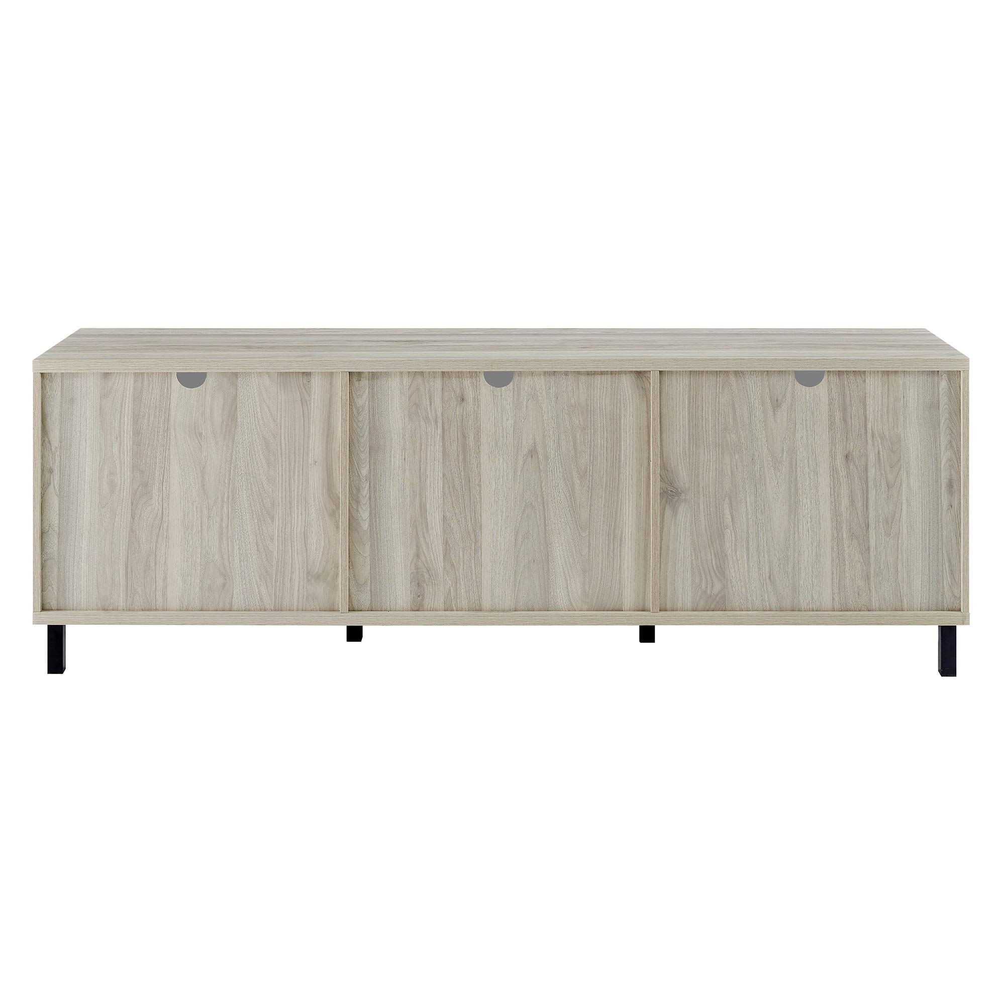 【Furniture】Modern Slatted Wood TV Stand for TV's up to 80