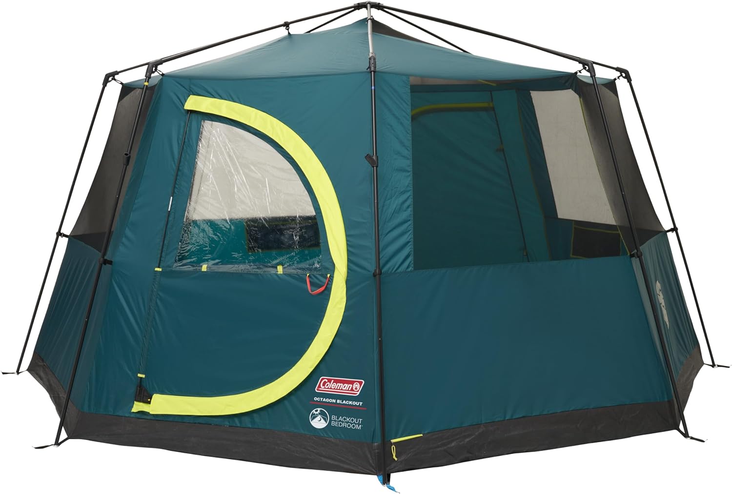 Coleman Tent Octagon, 6 Man Festival Dome Tent, 6 Person Family Camping Tent with 360° Panoramic View, Stable Steel Pole Construction, Sewn-in Groundsheet, 100 Percent Waterproof