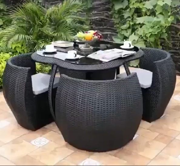 5-Piece Patio Furniture Dining Room Combination For Outdoor And Indoor
