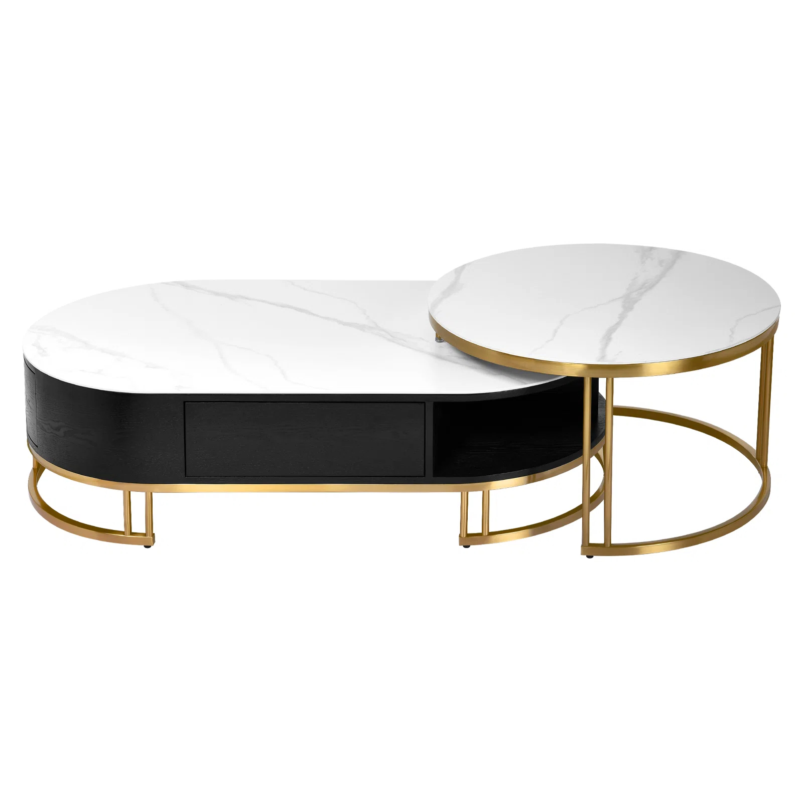 【Furniture】Dessa Sled/Frame 2 Nesting Coffee Tables with Storage