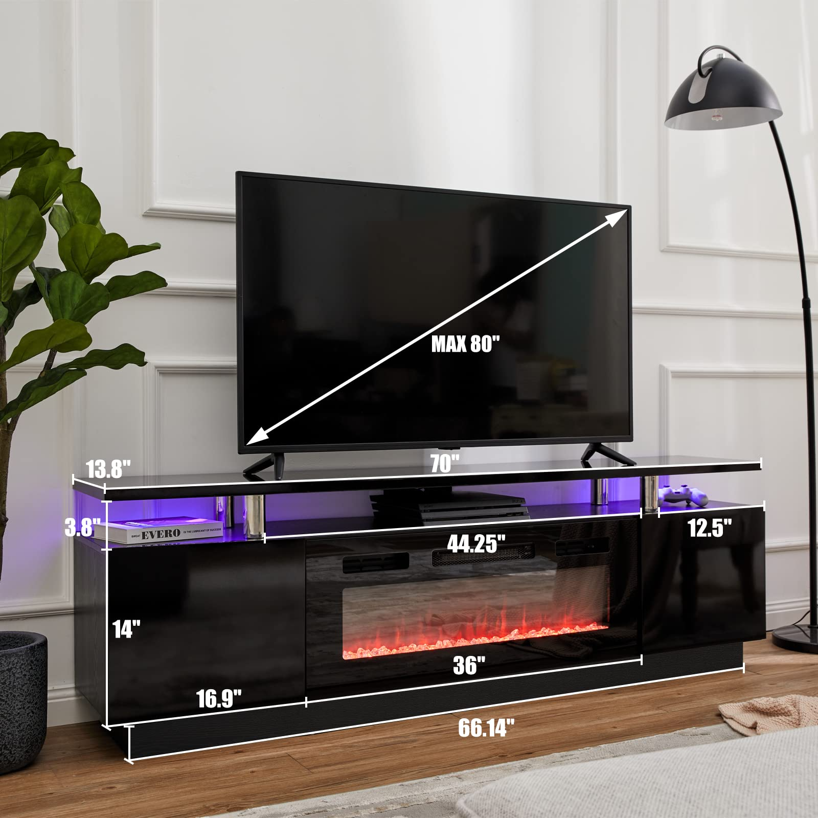 【Furniture】Fireplace TV Stand with 36