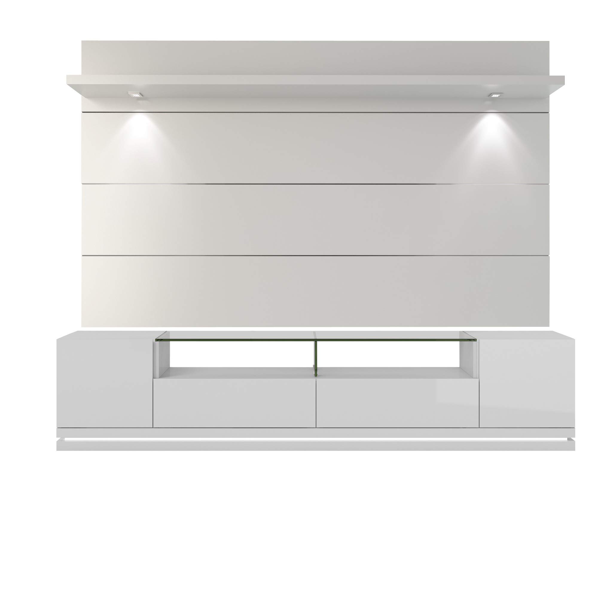 【Furniture】Vanderbilt TV Stand and Cabrini 2.2 Floating Wall TV Panel with LED Lights