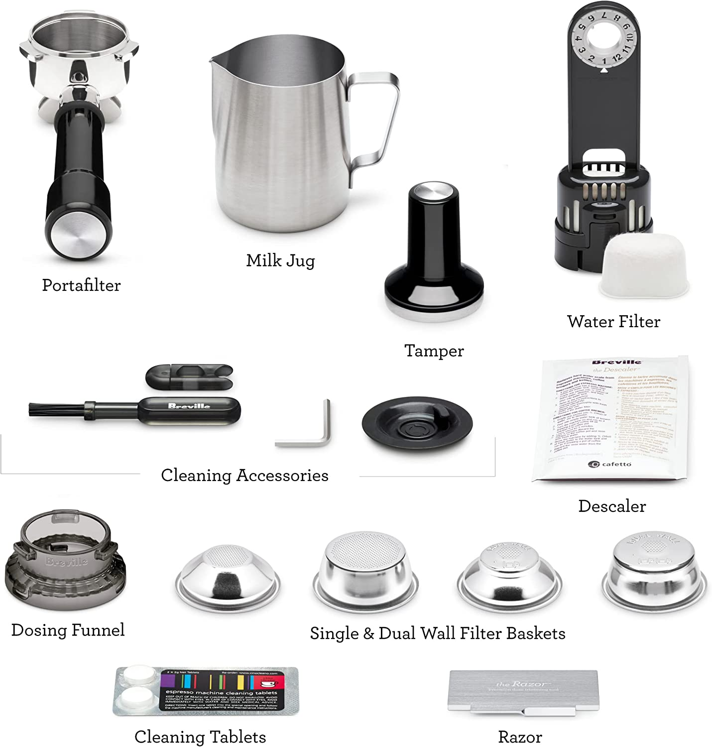 Breville Barista Express Espresso Machine, Brushed Stainless Steel, BES870XL