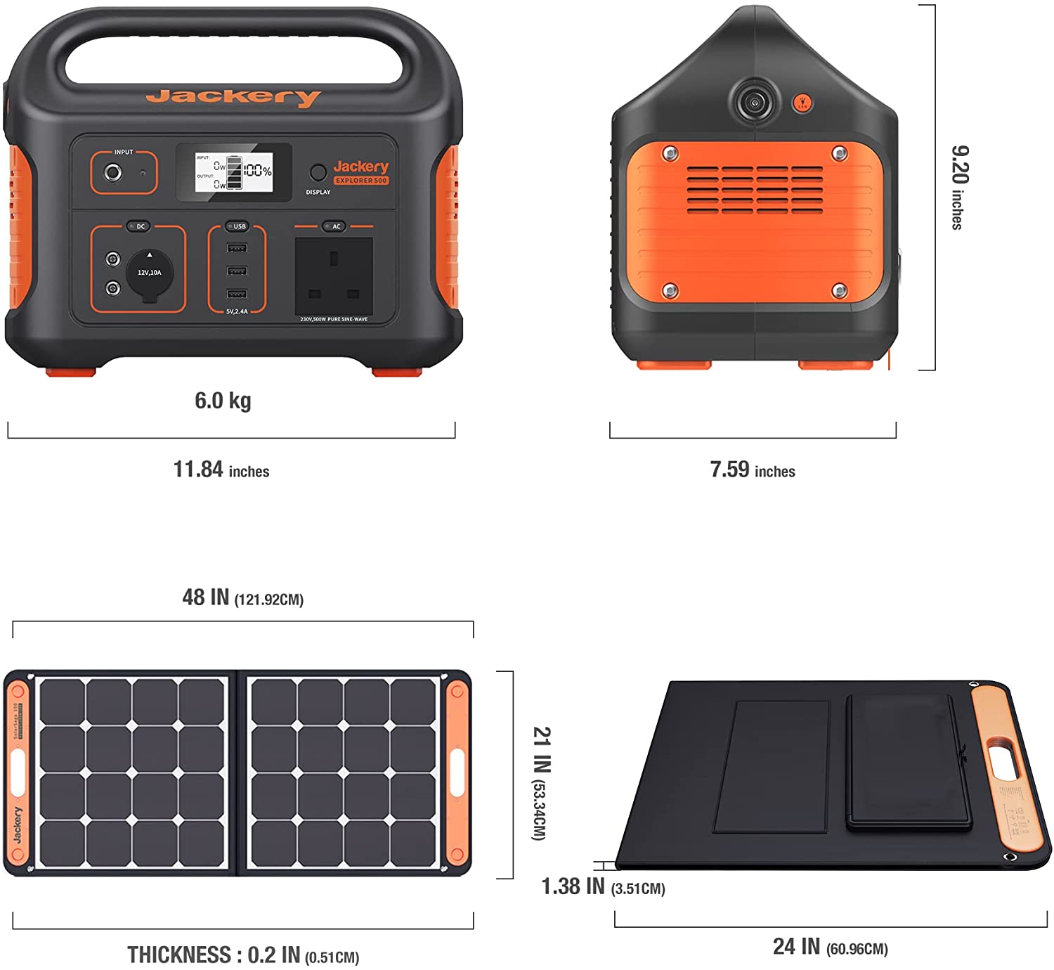 Generator 500,518WH power station with  100W solar panels