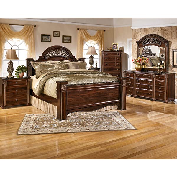 Signature Design by Ashley Leahlyn Traditional 2 Drawer Nightstand, Warm Brown, 25