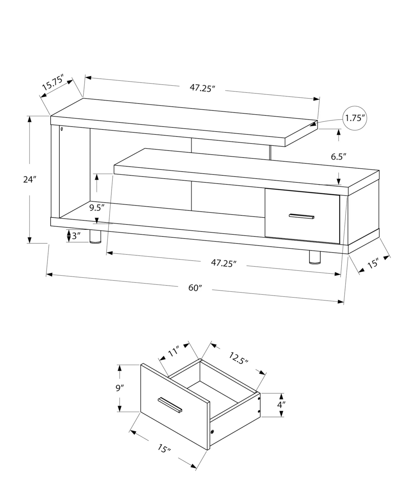 【Furniture】Beesley TV Stand for TVs up to 70