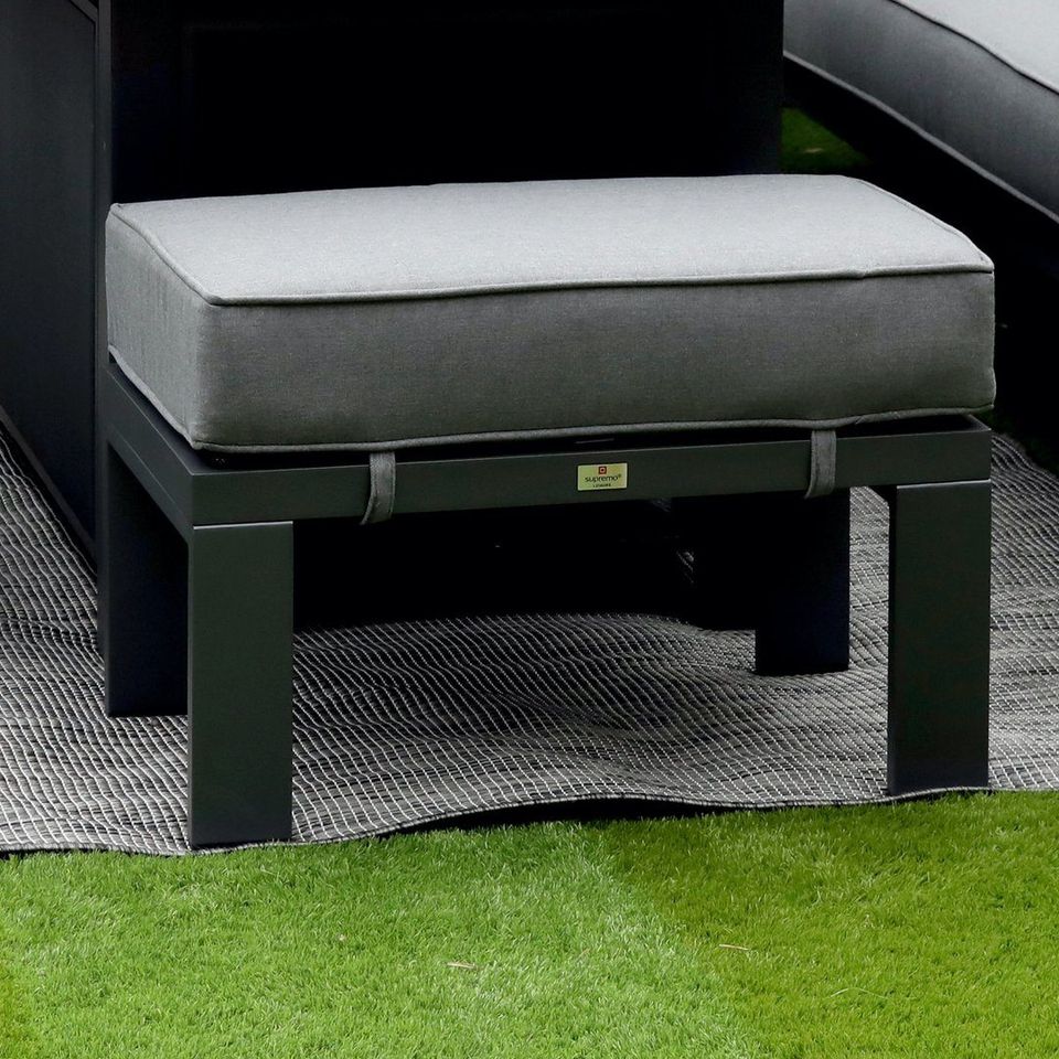 【Furniture】【BS】Monaco Luxury Large Grey Rattan Garden Sofa Set 10 Piece Semi Circle