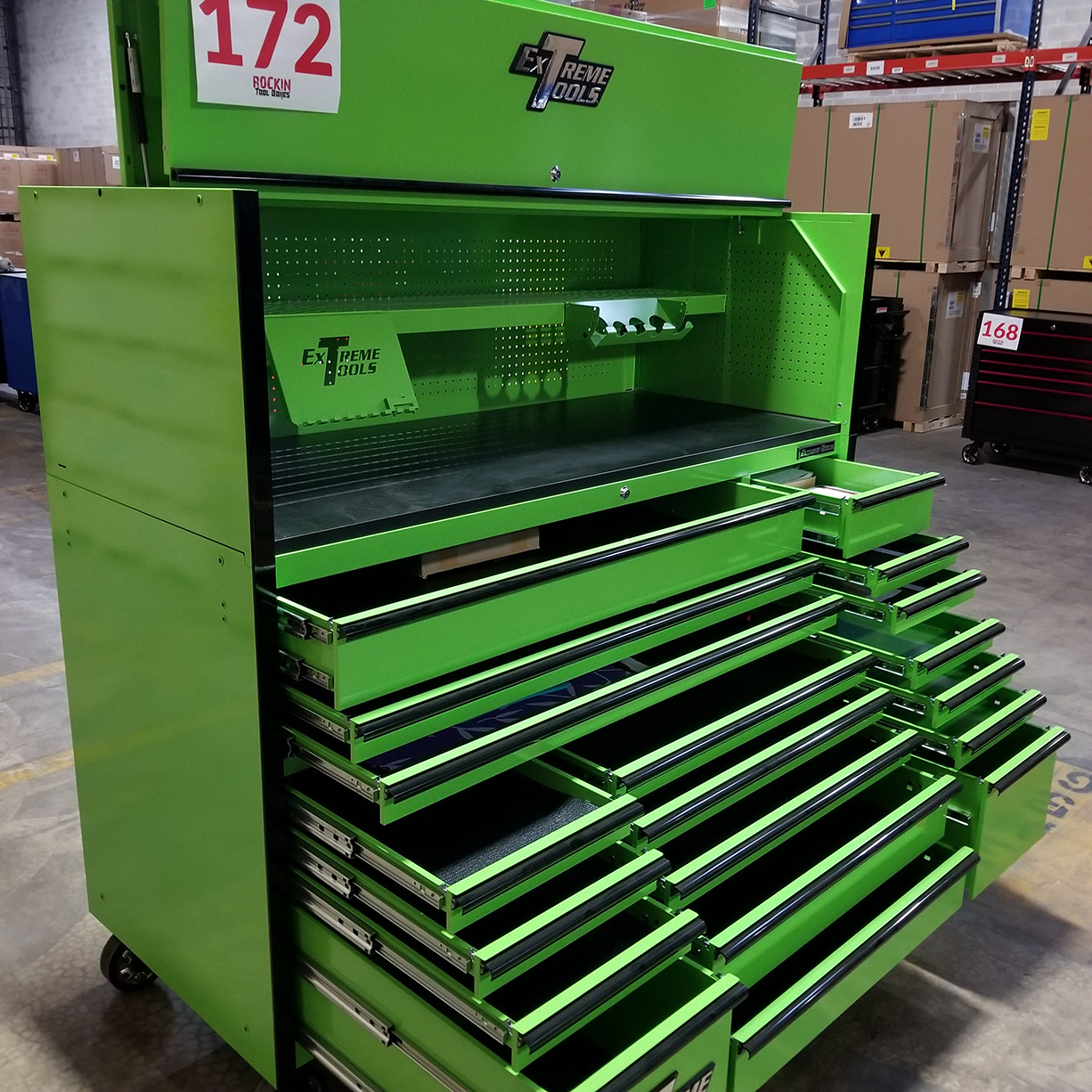 used toolboxScratch & Dent, Extreme Tools 72 x 30 19 Drawers Roller Cabinet & Power Hutch Combo C ShowRoom Demo