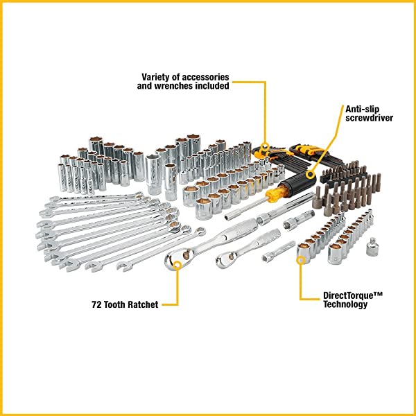 DEWALT Mechanics Tool Set, 205 pc (DWMT81534), 205 pc Tool Set