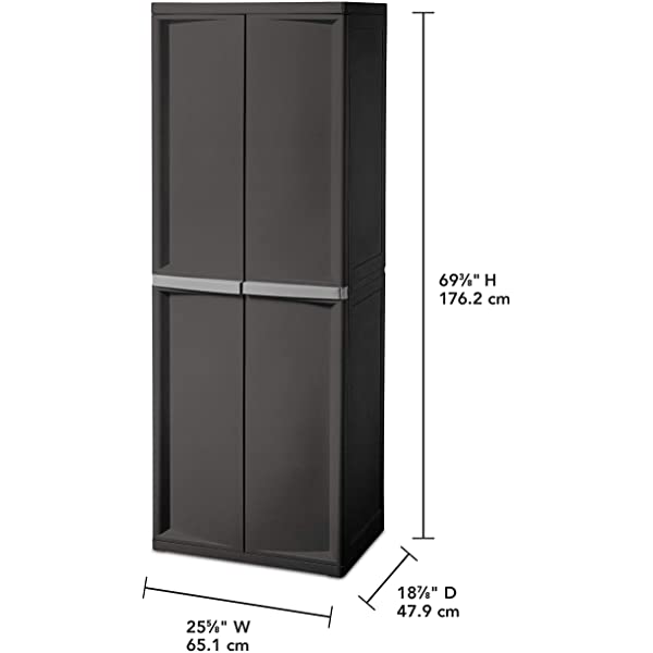 Sterilite 01423V01 4 Shelf Cabinet, Flat Gray, 1-Pack