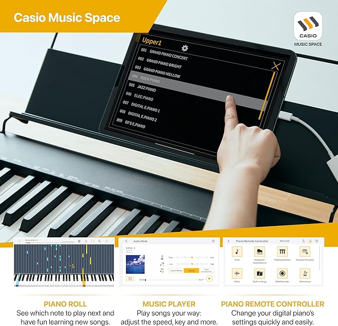 Casio CDP-S110BK Digital Piano with 88 Weighted Keys, Black