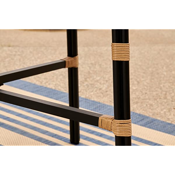 Quality Outdoor Living 65-YZ03HM Hermosa 3 Piece Chat Set, Tan Wicker + Linen Cushions 3-Piece Chat Set (Linen Cushions)