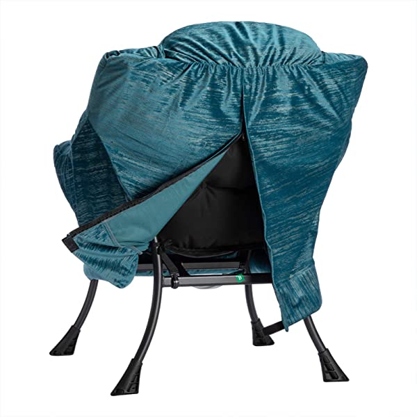 AbocoFur Modern Large Cotton Fabric Lazy Chair，Accent Contemporary Lounge Chair, Single Steel Frame Leisure Sofa Chair with Armrests and A Side Pocket, Beige