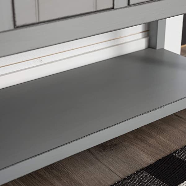 Walker Edison Charlotte Classic Glass Door Storage Buffet, 52 Inch, Espresso Espresso 52 Inch