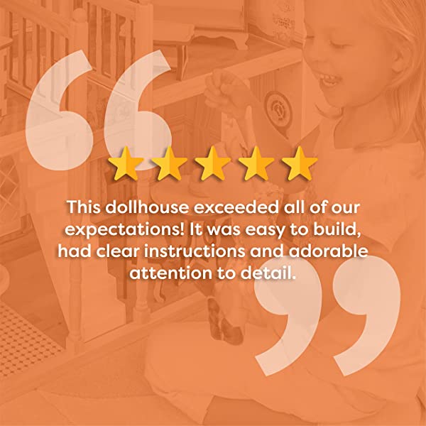 Classic Wooden Dollhouse with EZ Kraft Assembly™, 14-Piece Accessory Set, for 12-Inch Dolls, Gift for Ages 3+