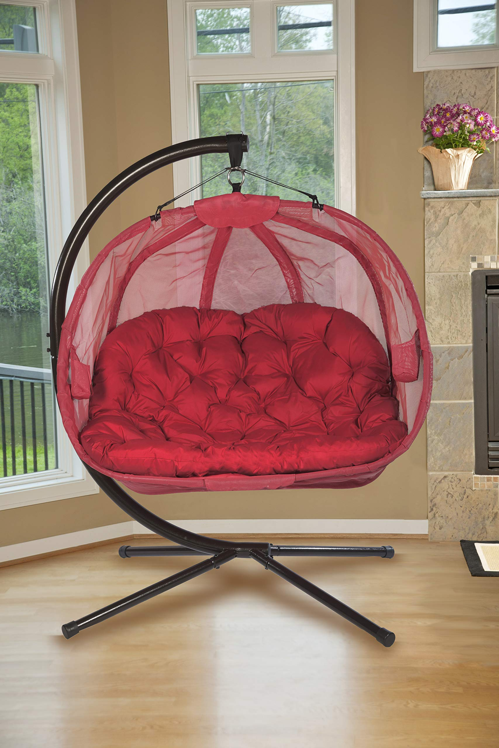 【Home&Garden】Hanging Pumpkin Loveseat Chair with Stand