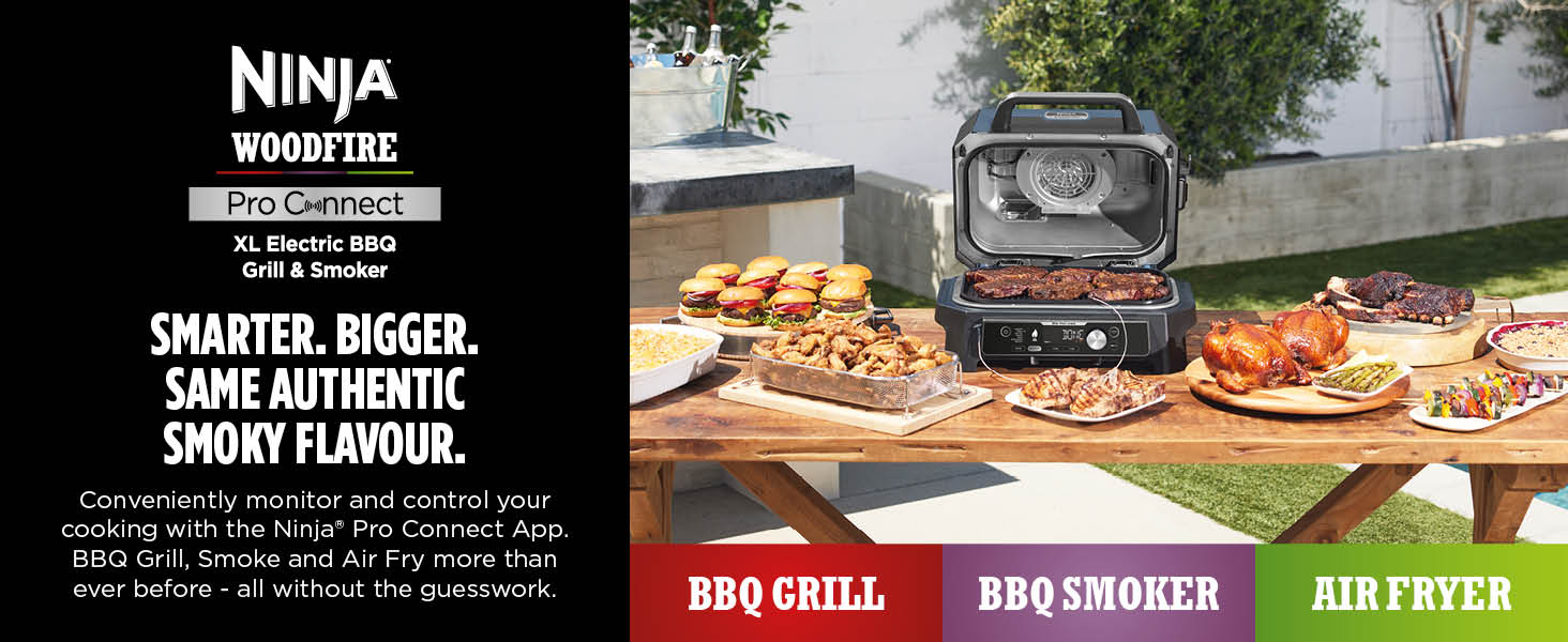 Ninja Woodfire Pro Connect XL Electric BBQ Grill and Smoker