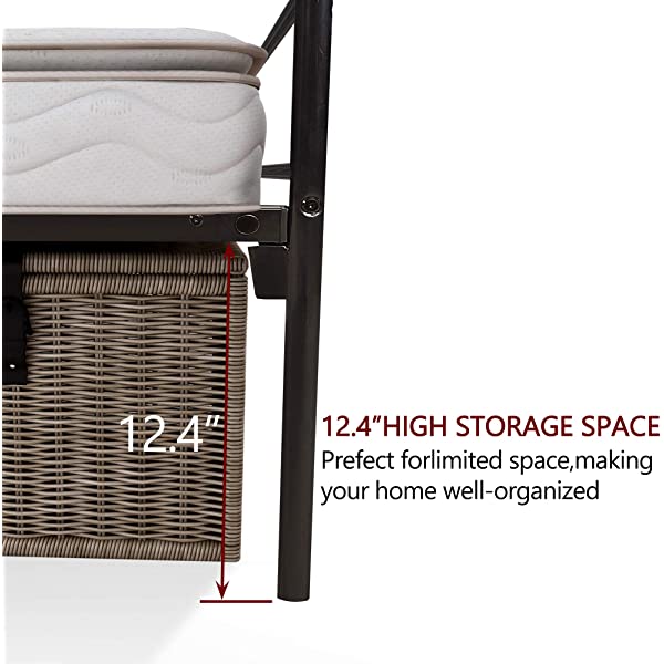 DUMEE Full Bed Frame with Headboard and Footboard Metal Platform Bed Frames Mattress Foundation Bases Bed Slats Support No Box Spring Needed, Full Size Black Black Full