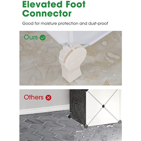 Puroma Cube Storage Organizer 6-Cube Closet Storage Shelves with Wooden Mallet DIY Closet Cabinet Bookshelf Plastic Square Organizer Shelving for Home, Office, Bedroom - Black Black Medium