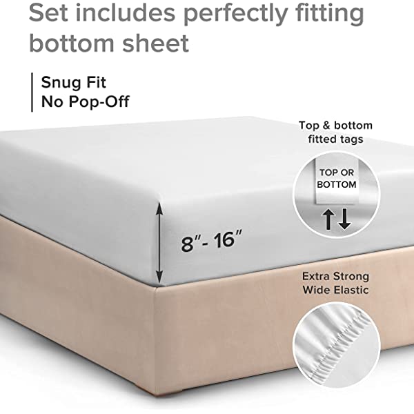 Queen Fitted Sheet - Single Fitted Deep Pocket Sheet - Fits Mattress Perfectly - Soft Wrinkle Free Sheet - 1 Fitted Sheet Only – Light Pink Queen Light Pink