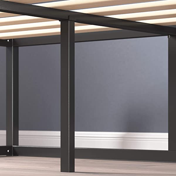 ZINUS Joseph Metal Platforma Bed Frame / Mattress Foundation / Wood Slat Support / No Box Spring Needed / Sturdy Steel Structure, Queen Queen 14 Inch