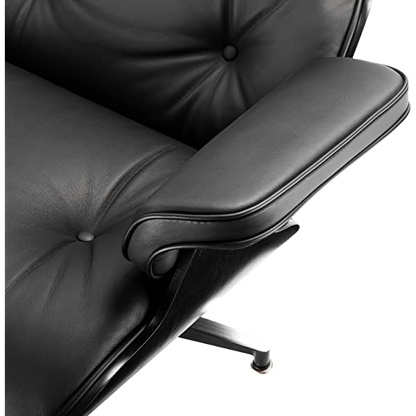 Mid Century Lounge Chair and Ottoman, Modern Chair Classic Design, Top Grain Leather Palisander Wood, Heavy Duty Base Support for Living Room, Study, Lounge, Office (Nomal, Style1-1) Nomal Style1-1