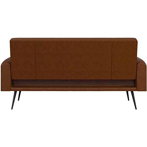 Novogratz 2360379N Z Stevie, Convertible Sofa Bed Couch, Ivory Velvet Futon