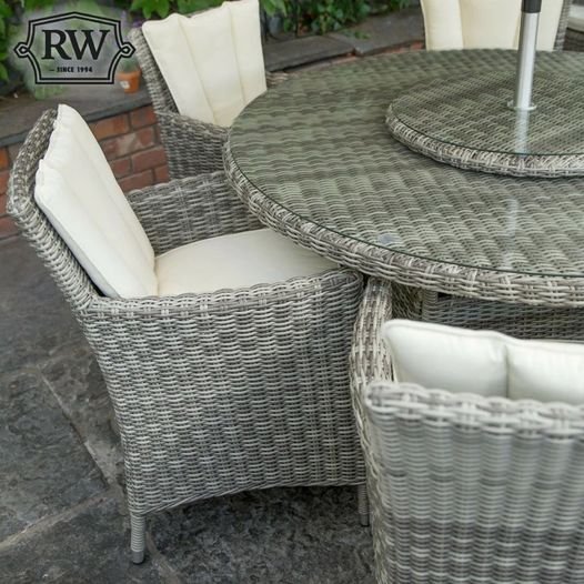 Oxford – 6 Seat Set with 135cm Round Table (Light Grey)