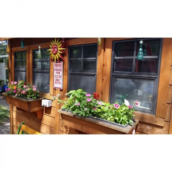 SUNSHED 8 FT. W X 8 FT. SOLID WOOD STORAGE SHED