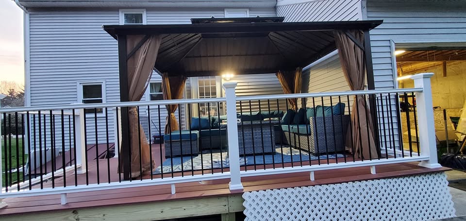 10'x13' Hardtop Gazebo Galvanized Steel Outdoor Patio Gazebo Canopy Double Roof Pergolas