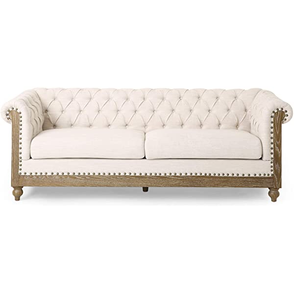 Christopher Knight Home Castalia Sofas, Midnight Black + Dark Brown Midnight Black + Dark Brown Birch Wood