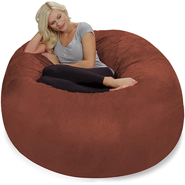Chill Sack Bean Bag Chair: Giant 5' Memory Foam Furniture Bean Bag - Big Sofa with Soft Micro Fiber Cover - Navy Microsuede - Navy