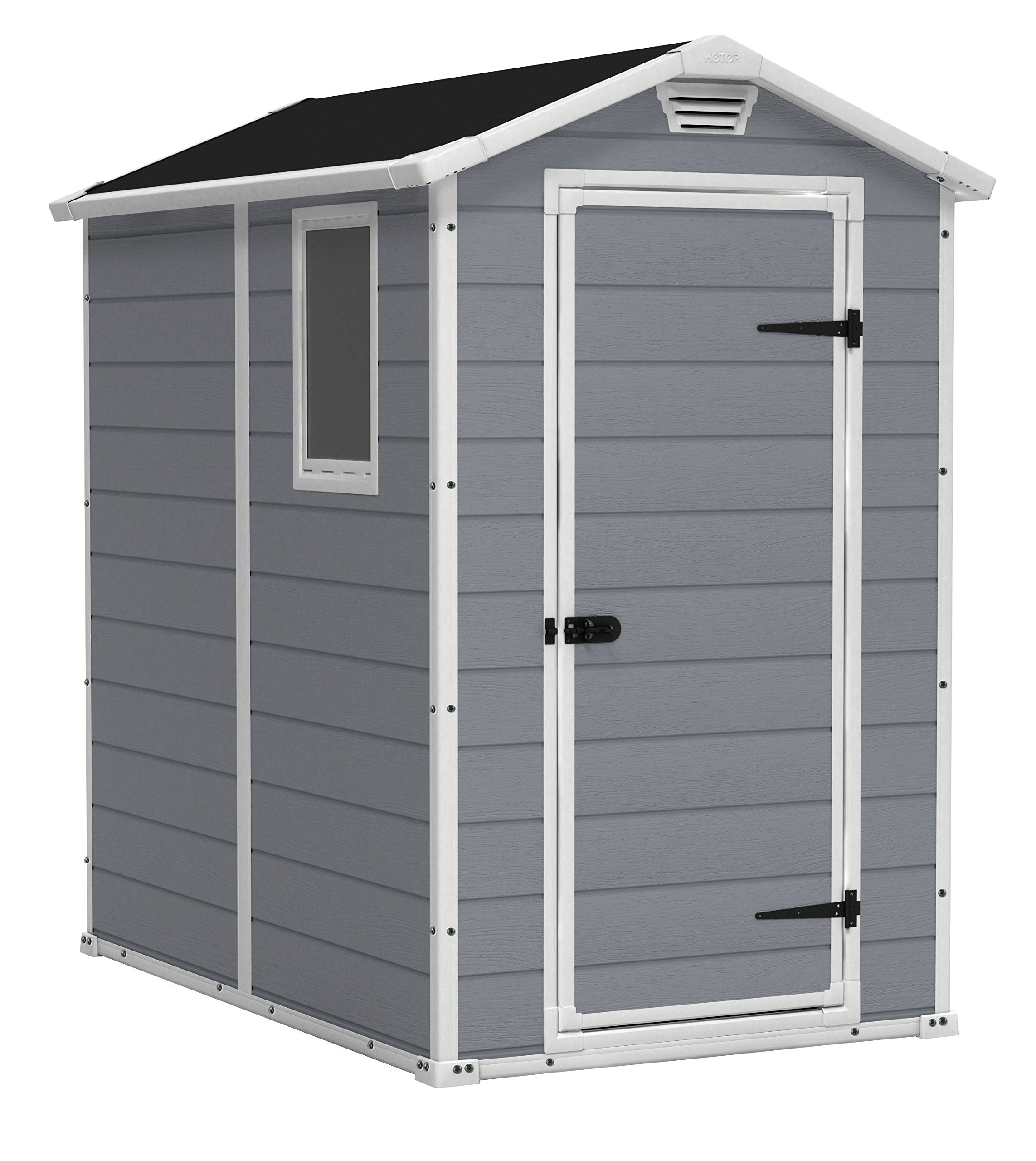 【Storage Shed】4x6 Resin Outdoor Storage Shed Kit-Perfect to Store Patio Furniture, Garden Tools Bike Accessories