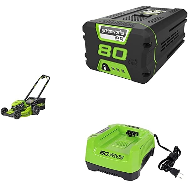 Greenworks Pro 80V 21 inch Cordless Push Lawn Mower, Includes Two 2Ah Batteries and Charger, GLM801601 (2) 2Ah Batteries Push