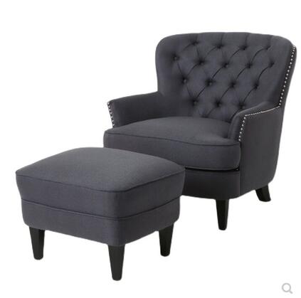 American fabric single sofa light luxury casual tiger chair footrest living room bedroom simple fabric small apartment sofa