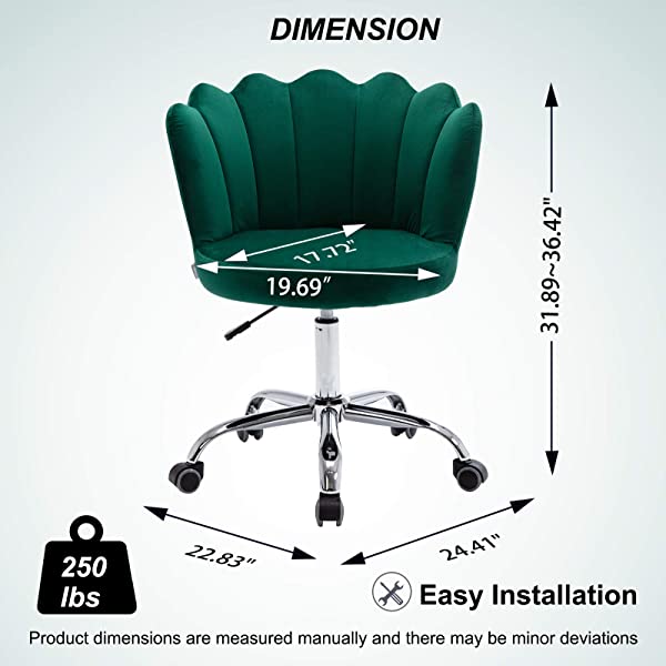 MTFY Modern Home Office Swivel Chair, Shell Desk Chair with Adjustable Height, Upholstered Ergonomic Computer Desk Chair Leisure Task Chair Accent Armchair for Office, Living Room,Bedroom (Beige)
