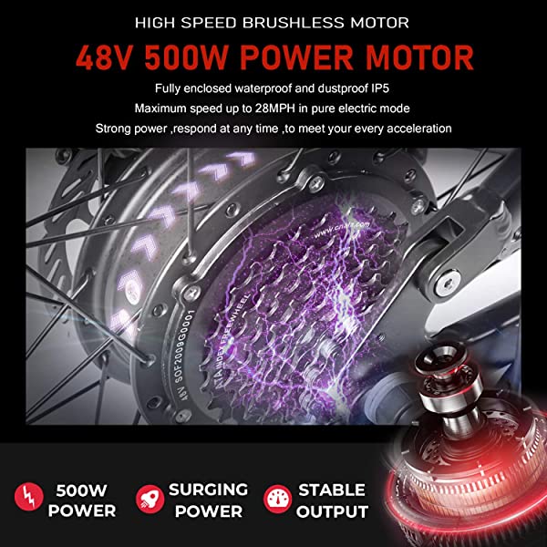 Electric Mountain Bikes for Adults 27.5'' Electric Bicycle, Hydraulic Brakes, 500W Ebike with13ah Removable Lithium Battery Moped Cycle, Full Suspension E-MTB, Professional 9-Speed Gears GREY