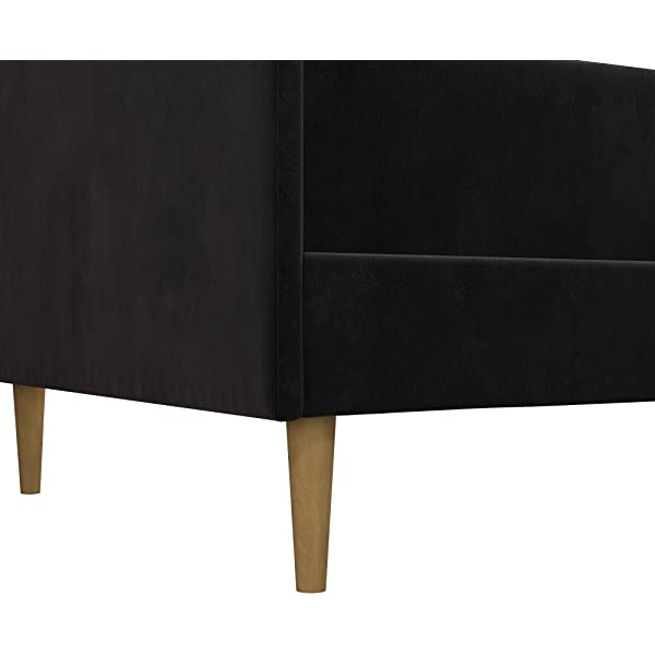 DHP Franklin Mid Century Upholstered Daybed, Sofa Bed, Twin Size Frame, Tan Linen Linen Twin Tan