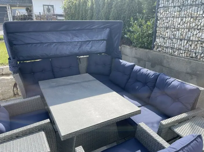 【Home & Garden】XXL Lounge Set WHD 207x162x256 Seating Group Garden Lounge Set