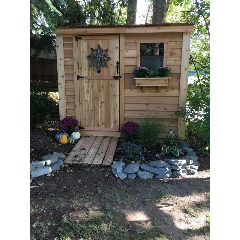 8.5ft wide x 4.5ft deep solid wood lean-to storage shed