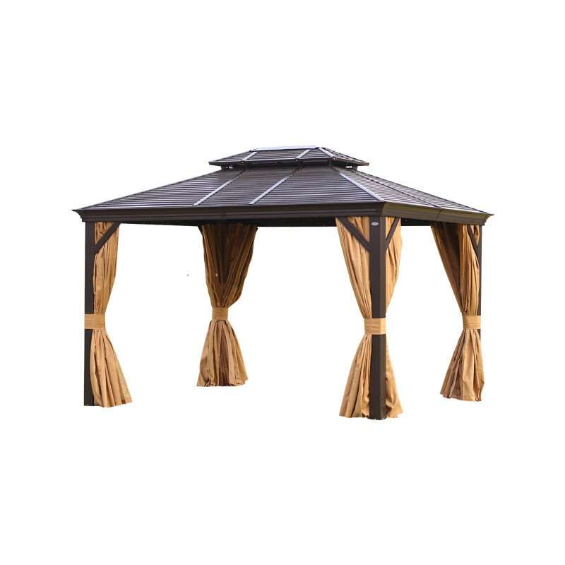 Well design outdoor garden patio BBQ gazebo pavilion with mosquitoes net