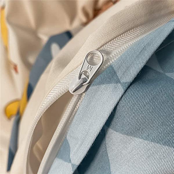 New Cartoon Animals Elephant Print Duvet Cover Sets for Kids 100% Cotton Reversible Soft 3 Pieces Kids Bedding Duvet Cover Pillowcases Kawaii Cloud Bedding Sets, Queen/Full Full/Queen (1 Duvet Cover + 2 Pillowcases) Multi A00 Elephant Bunny Balloon