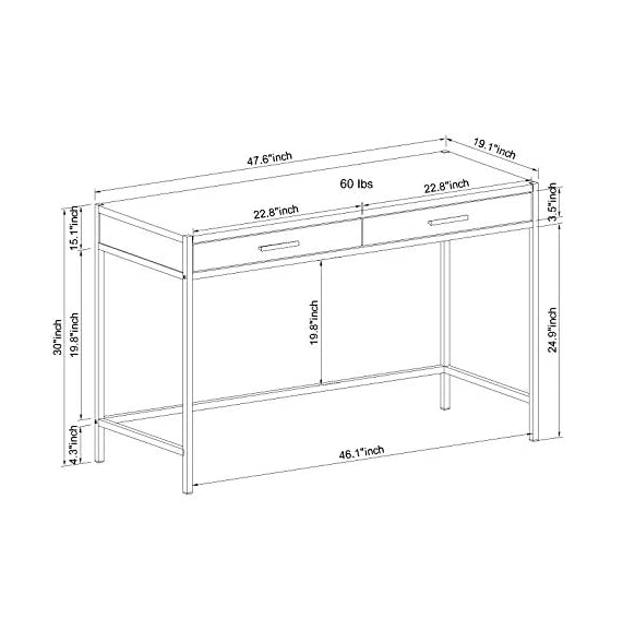 Caffoz 48 inch (approximately 121.9 cm) writing desk