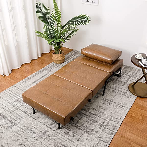 Vonanda Sofa Bed, Folding Velvet Sleeper Sofa, Modern Sleeper Chair Bed with Hidden Legs and Sturdy Frame for Small Living Space, Velvet Hunter Green