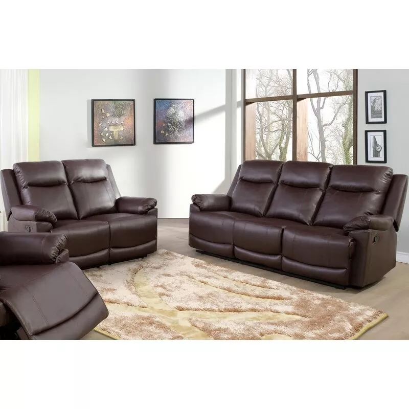 2 PIECE FAUX LEATHER RECLINING LIVING ROOM SET