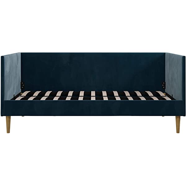 DHP Franklin Mid Century Upholstered Daybed, Sofa Bed, Twin Size Frame, Tan Linen Linen Twin Tan